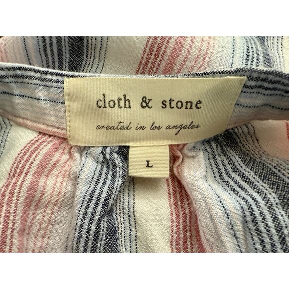 Cloth & Stone Anthropologie Womens Rayon Stripe Blouse/Cover up Size L, EUC - Picture 9 of 11